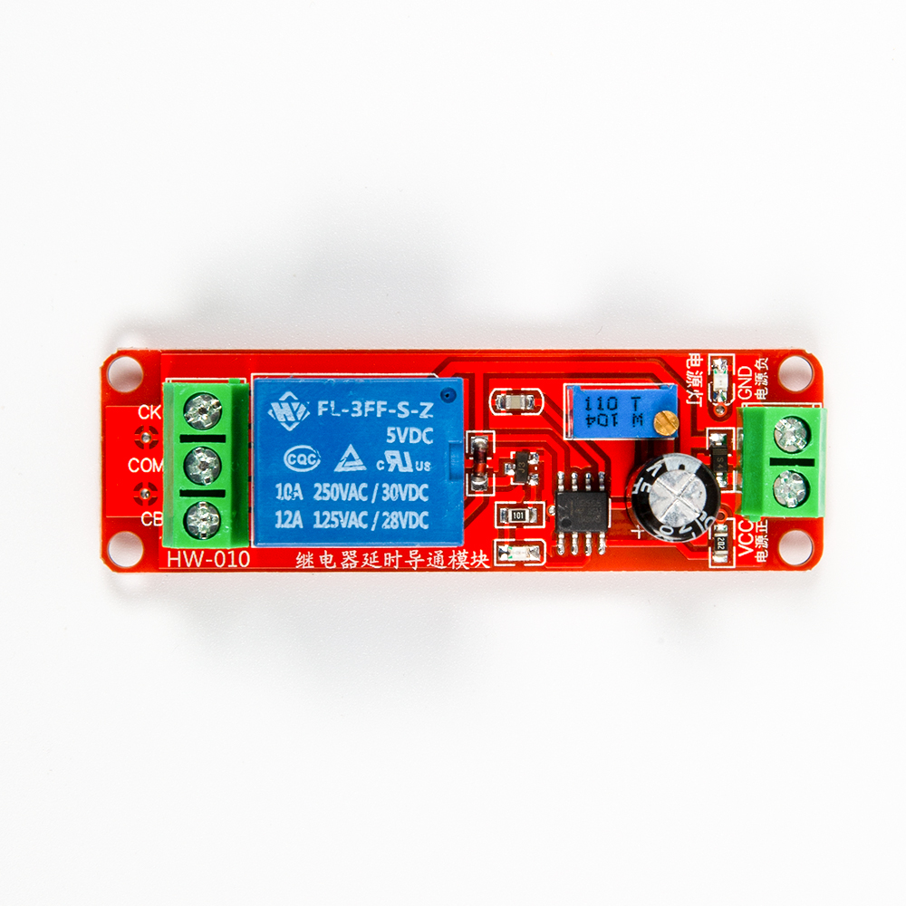 Одноканальное реле с задержкой времени NE555, 5в красная плата
